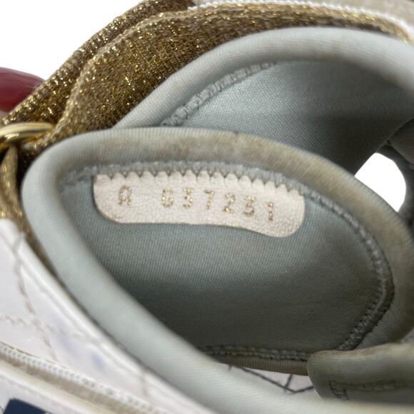 Chanel Goatskin Fabric Quilted Gladiator Dad Sandals White Gray Size 41C - Picture 13 of 13